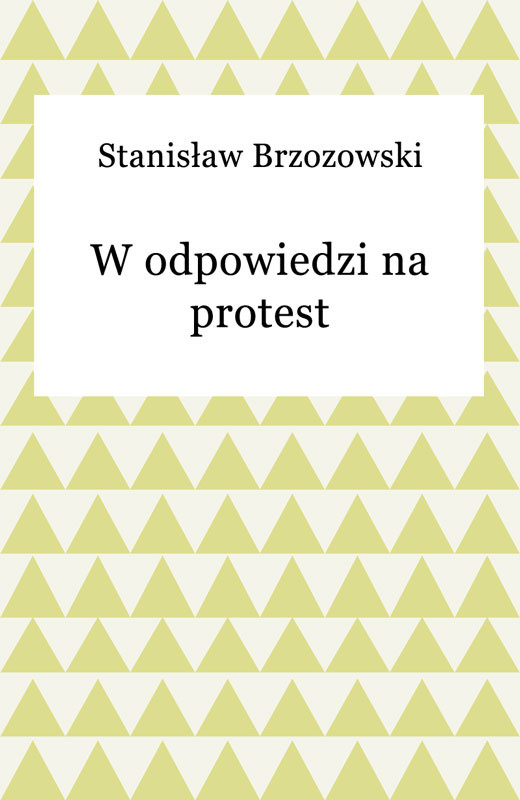 okładka W odpowiedzi na protestebook | epub, mobi | Stanisław Brzozowski