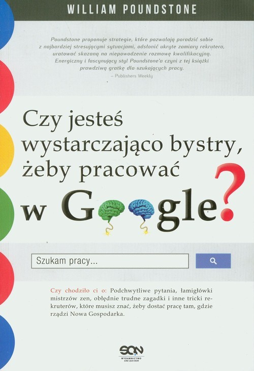 okładka Czy jesteś wystarczająco bystry, żeby pracować w Google? książka | William Poundstone