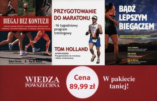 okładka Biegaj bez kontuzji / Bądź lepszym biegaczem / Przygotowanie do maratonu Pakiet książka