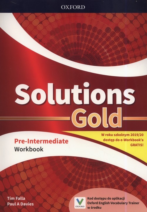 okładka Solutions Gold Pre-Intermediate Workbook Szkoła ponadpodstawowa i ponadgimnazjalna książka | Tim Falla, Paul A. Davies