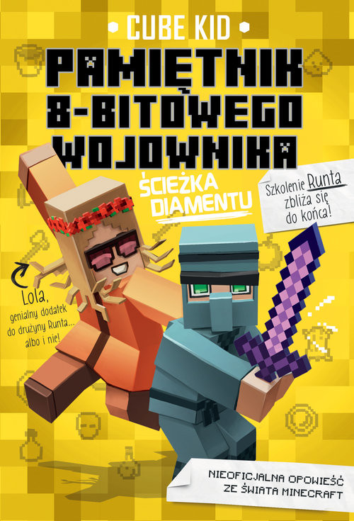 okładka Minecraft 4 Pamiętnik 8-bitowego wojownika Ścieżka diamentu książka | Cube Kid