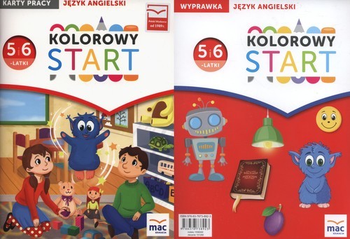 okładka Kolorowy start Język angielski Kartu pracy + Wyprawka Przedszkole książka | Ewa Wodzicka-Dondziłło