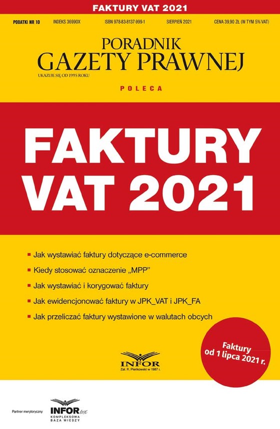 okładka Faktury VAT 2021ebook | pdf | Opracowania Zbiorowe