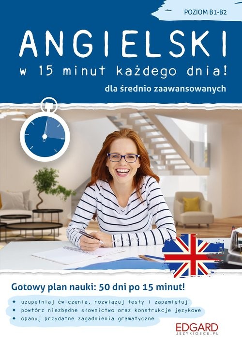 okładka Angielski w 15 minut każdego dnia dla średnio zaawansowanych książka | Wiśniewska Katarzyna