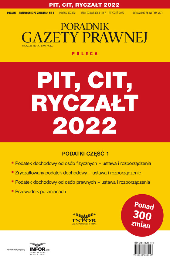 PIT, CIT, Ryczałt 2022