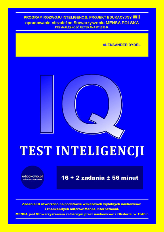 okładka Test inteligencji IQ ebook | epub, mobi | Aleksander Dydel