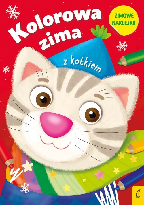 okładka Kolorowa zima z kotkiem książka