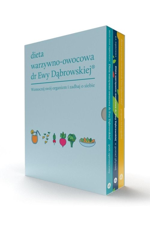 Dieta warzywno-owocowa dr Ewy Dąbrowskiej Komplet 3 książek Program na 6 tygodni + Dieta w postaci płynnej + Post uproszczony