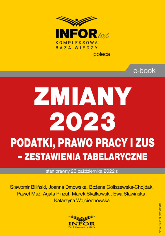 okładka Zmiany 2023. Podatki,prawo pracy i ZUS-zestawienie tabelaryczne ebook | pdf | Praca zbiorowa