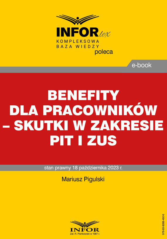 okładka Benefity dla pracowników – skutki w zakresie PIT i ZUS ebook | pdf | Mariusz Pigulski