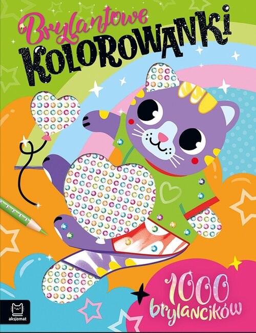 okładka Brylantowe kolorowanki z kotkiem. 1000 brylancików książka | Agata Kaczyńska