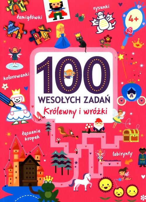 okładka 100 wesołych zadań. Królewny i wróżki książka