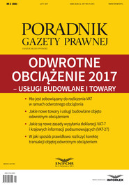 Odwrotne obciążenie 2017 – usługi budowlane i towary