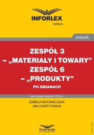Zespół 3– „Materiały i towary”. Zespół 6 „Produkty” po zmianach