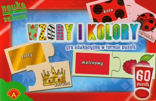 okładka Wzory i kolory Gra edukacyjna w formie puzzli książka