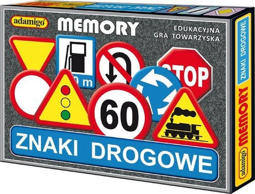 okładka Znaki drogowe Memory Gra edukacyjna gra towarzyska książka