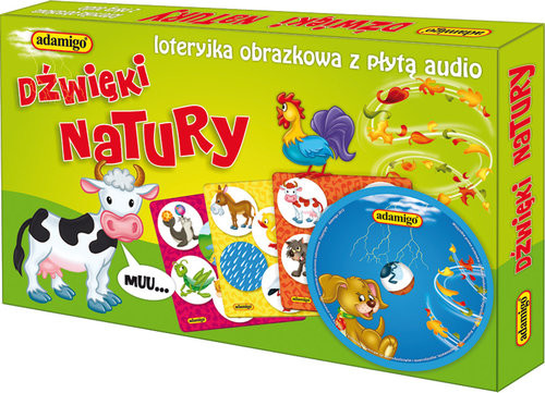 okładka Dźwięki natury  loteryjka obrazkowa z płytą CD książka