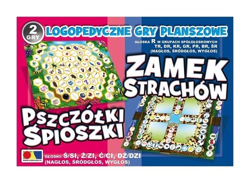 okładka Zamek Strachów Pszczółki Śpioszki Logopedyczne gry planszowe książka