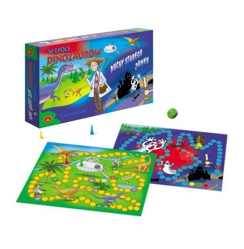 okładka W epoce dinozaurów Duchy starego zamku 2 gry planszowe książka