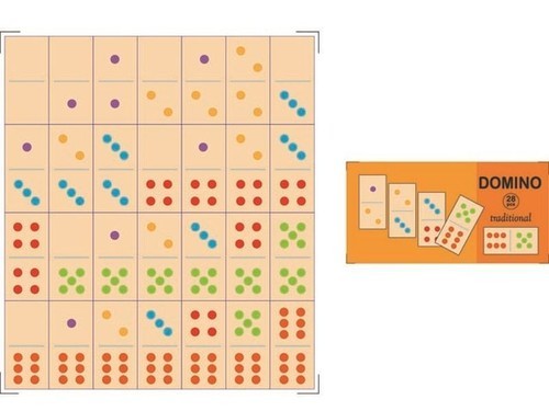 okładka Drewniane domino Tradycyjne 28 klocków książka