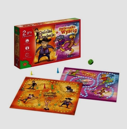 okładka Dzielni kowboje Zwierzako wyścig 2 gry planszowe książka