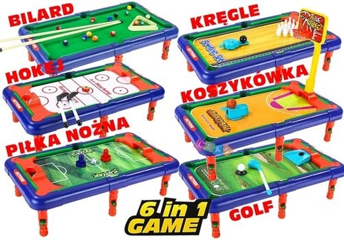 okładka Stół do Gry Piłkarzyki 6w1 Bilard Hokej Soccer książka