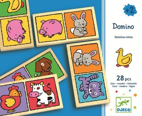 okładka Drewniane domino Zwierzęta z farmy książka