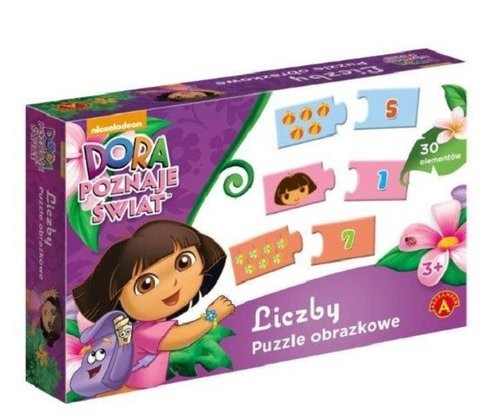 okładka Puzzle Liczby Dora poznaje świat książka