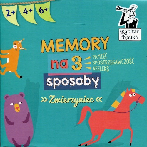 okładka Memory na 3 sposoby Zwierzyniec Kapitan Nauka książka | Opracowania Zbiorowe