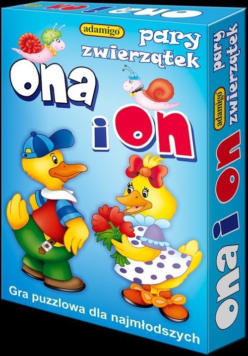okładka Ona i on pary zwierzątek Gra puzzlowa dla najmłodszych książka