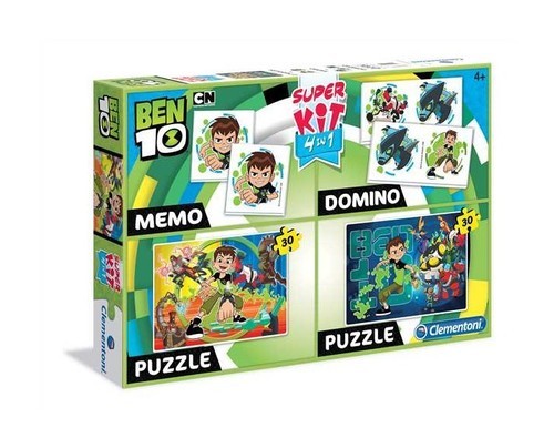 okładka Superkit Ben 10 Puzzle 2x30 +Memo +Domino książka