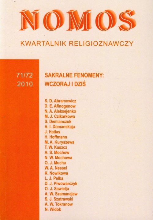 okładka Kwartalnik religioznawczy Nr 71/72 2010 książka