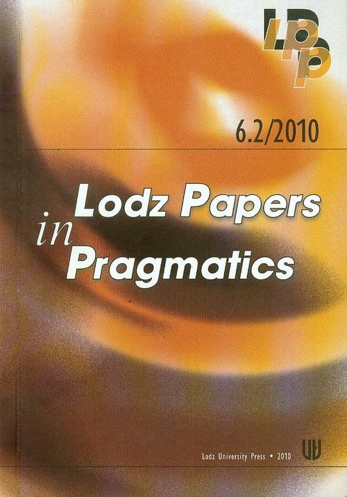 okładka 6.2/2010 Lodz Papers in Pragmatics książka