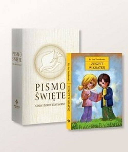 okładka Pismo Święte B5 białe + Zeszyt gratis pakiet książka