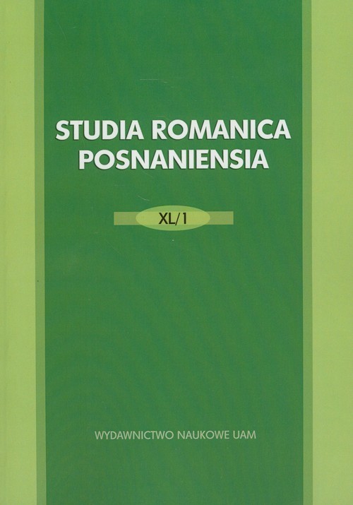 okładka Studia Romanica Posnanesia XL/1 książka