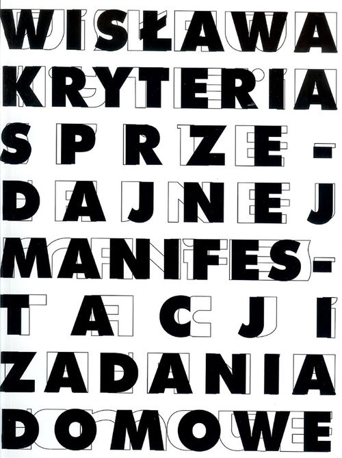 okładka Wisława Kryteria sprzedajnej manifestacji Zadania domowe książka