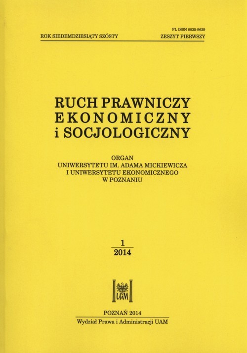 okładka Ruch prawniczy ekonomiczny i socjologiczny 76/2014 Zeszyt 1 książka