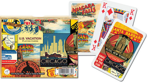 okładka Karty do gry Piatnik 2 talie, Wakacje w USA książka