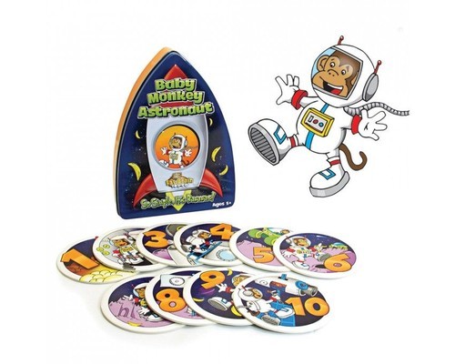 okładka Gra Małpka odlicza Baby Monkey astronaut książka