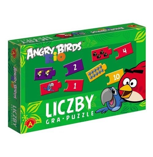 okładka Gra-Puzzle Liczby Angry Birds Rio książka