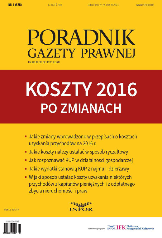 okładka Koszty 2016 po zmianach ebook | pdf | Tomasz Krywan