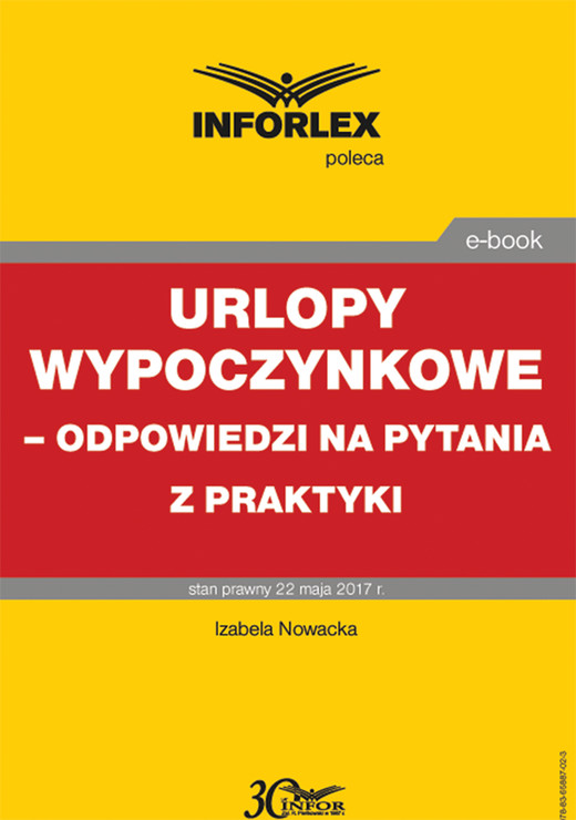 okładka Urlopy wypoczynkowe – odpowiedzi na pytania z praktyki ebook | pdf | Izabela Nowacka, Małgorzata Podgórska