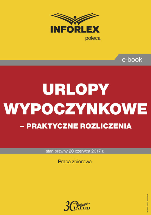 okładka Urlopy wypoczynkowe – praktyczne rozliczenia ebook | pdf | INFOR PL SA