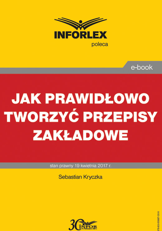 okładka Jak prawidłowo tworzyć przepisy zakładowe ebook | pdf | Sebastian Kryczka