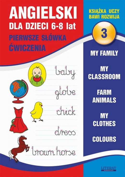 okładka Angielski dla dzieci 3. Pierwsze słówka. Ćwiczenia. 6-8 lat. ebook | pdf | Joanna Bednarska
