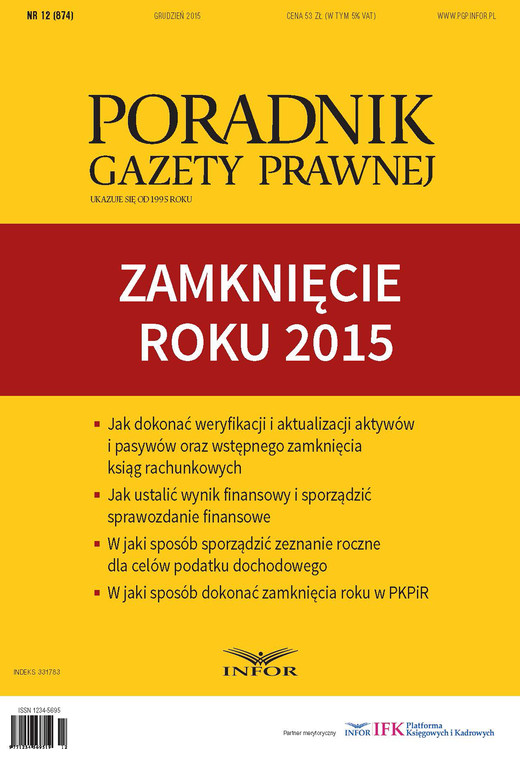 okładka Zamknięcie roku 2015 ebook | pdf | INFOR PL SA