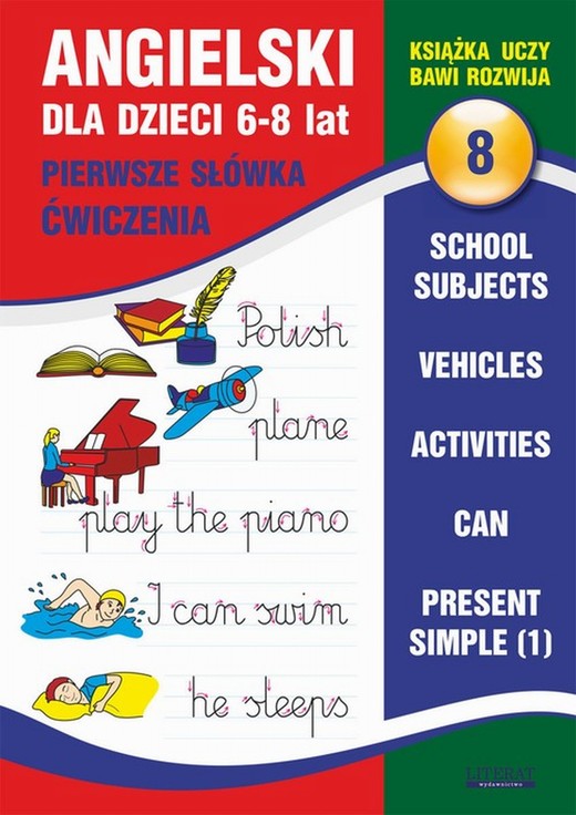 okładka Angielski dla dzieci 8. Pierwsze słówka. Ćwiczenia. 6-8 lat ebook | pdf | Joanna Bednarska