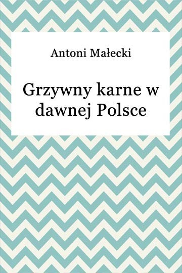 okładka Grzywny karne w dawnej Polsce ebook | epub, mobi | Antoni Małecki