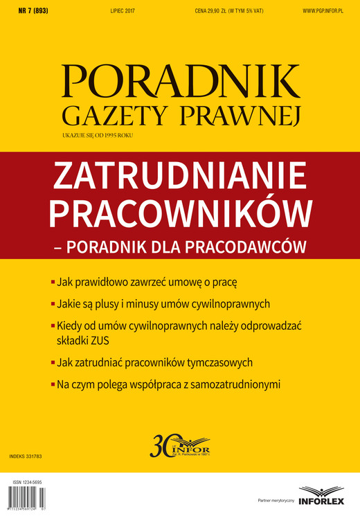 okładka ZATRUDNIANIE PRACOWNIKÓW – PORADNIK DLA PRACODAWCÓW ebook | pdf | INFOR PL SA