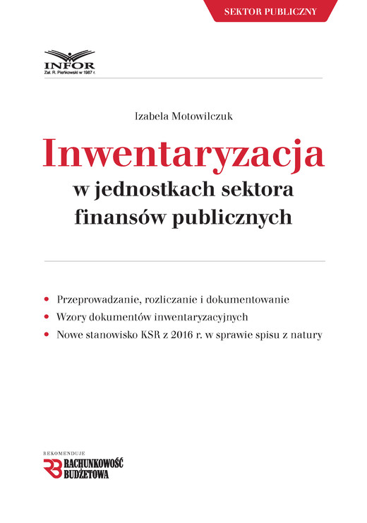 okładka Inwentaryzacja w jednostkach sektora finansów publicznych ebook | pdf | Izabela Motowilczuk